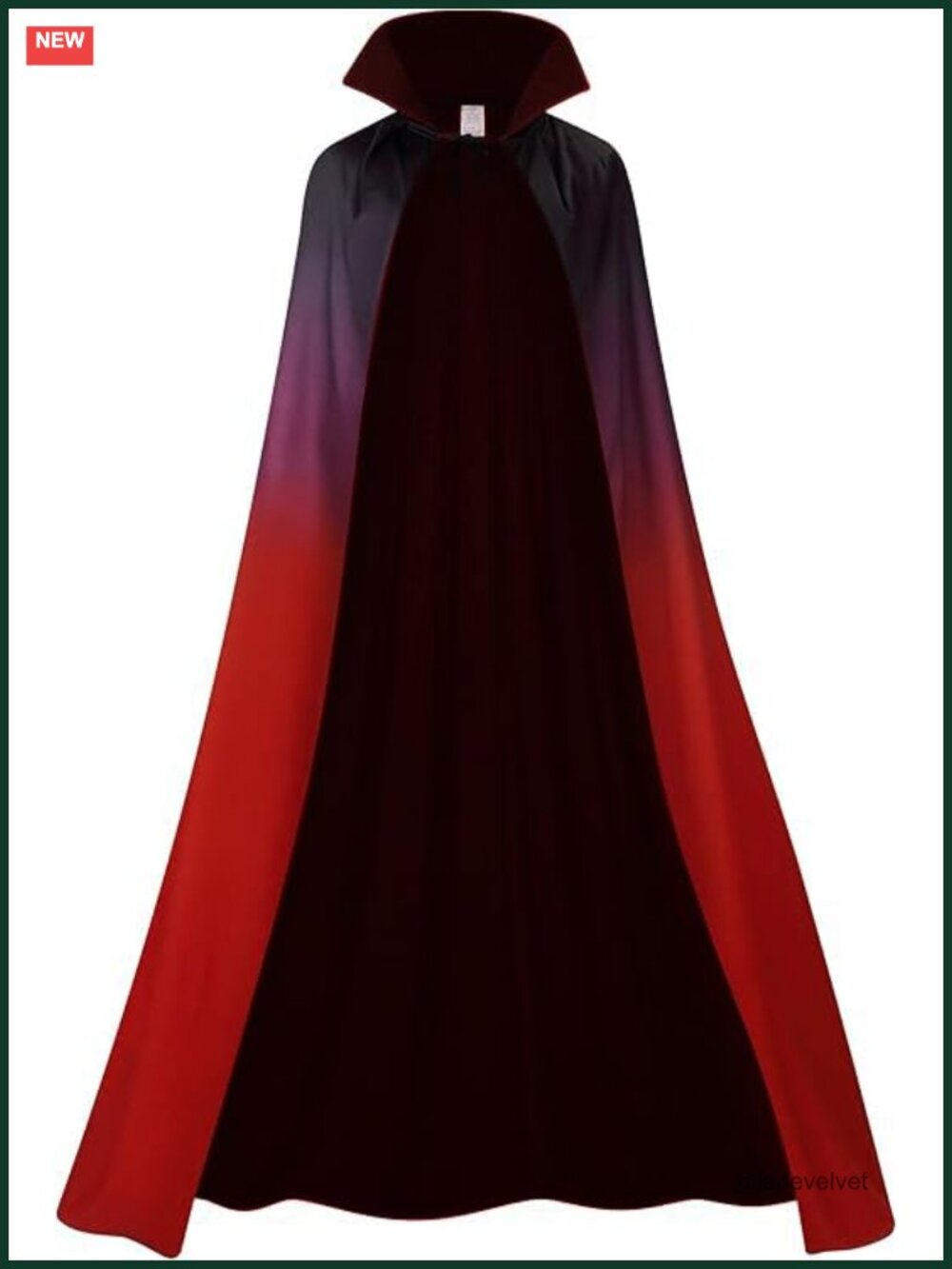 Vampire Hooded Cloak Reversible Stand Collar Halloween Costume Cape